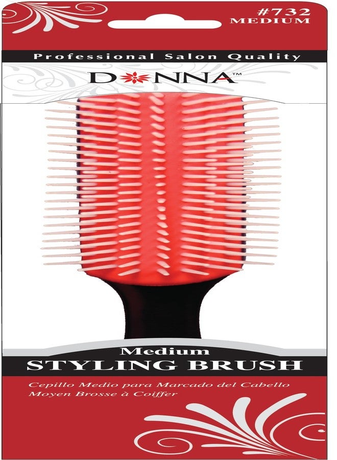 دونا فرشاة تصفيف الشعر دونا متوسطة الحجم للشعر المجعد والطبيعي - صفوف من الشعيرات المرنة لفك التشابك والتجفيف وتحديد التجعيدات، مقبض ناعم الملمس، مثالية لتقسيم الشعر وتشكيله والعناية اليومية بالشعر - Image 1